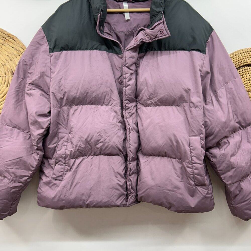 Fabletics Purple Gray Zip Up Essential Puffer Coa… - image 5